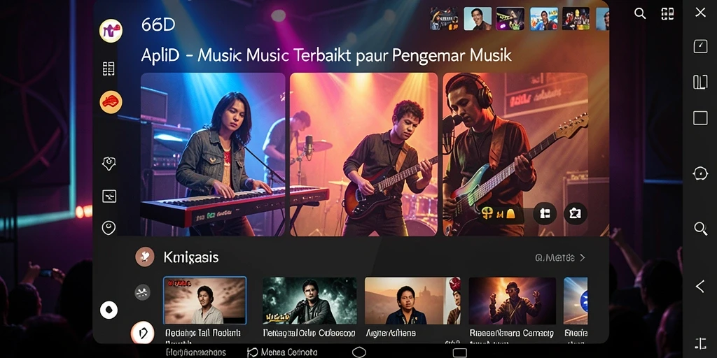 Tampilan screenshot utama 66D saat memainkan lagu-lagu favorit.