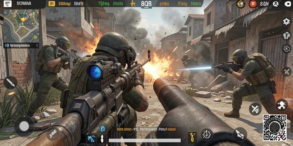 Gameplay intens dengan grafis realistis dalam 8QR.