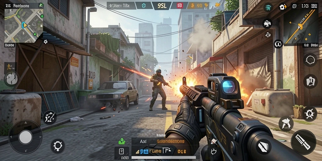 Tampilan gameplay 9SL yang seru dan intens dalam pertempuran TPS.