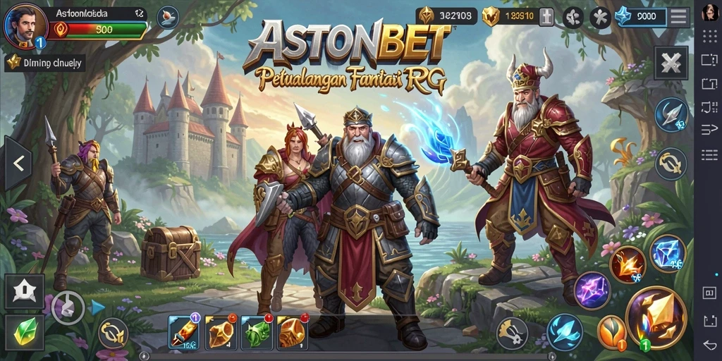 Tampilan gameplay menampilkan pertarungan seru di dunia RPG ASTONBET.