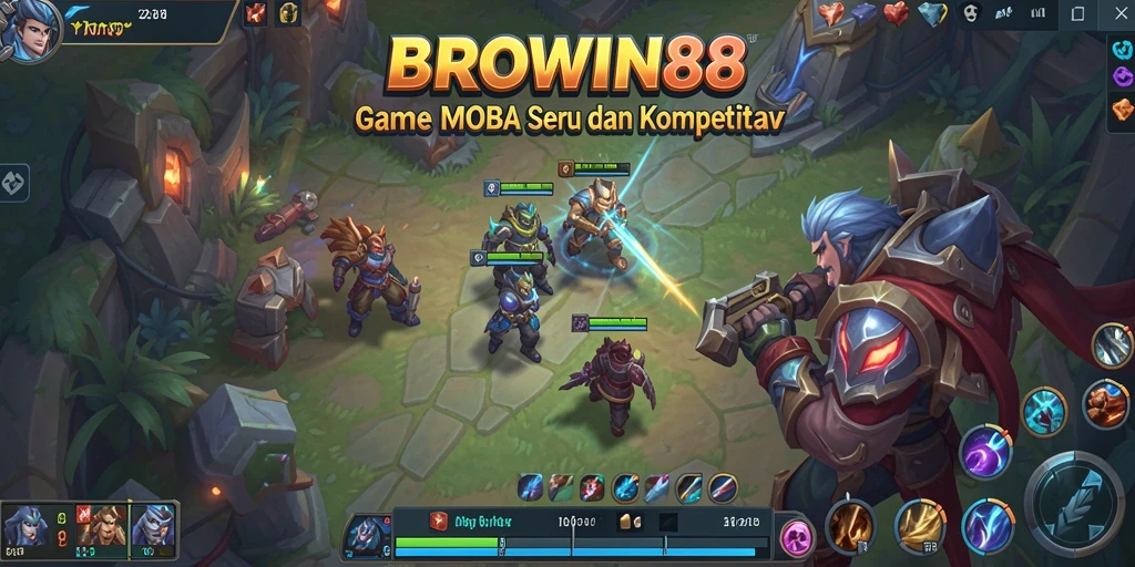 Tampilan screenshot BROWIN88 yang memperlihatkan aksi seru dalam permainan MOBA.
