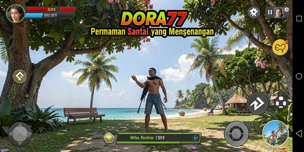Screenshot gameplay DORA77 dengan karakter ceria dan tantangan menarik.