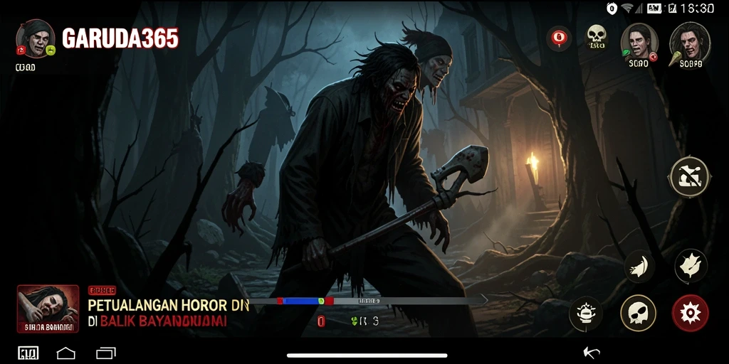 Tampilan gameplay GARUDA365 yang mencekam dan misterius.