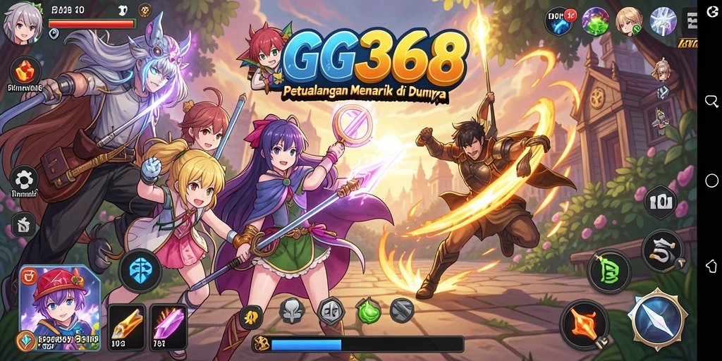 Tampilan gameplay menarik dari GG368 dengan karakter Anime yang ikonik.