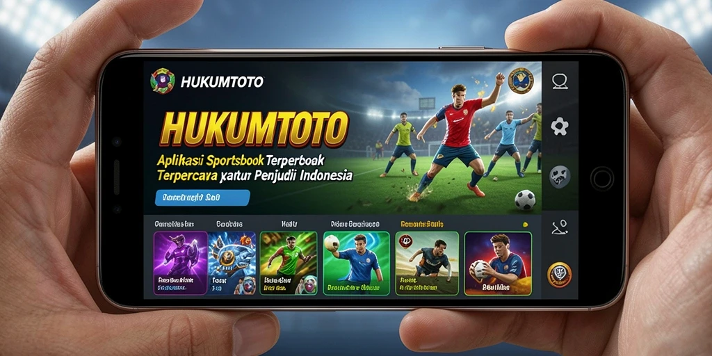 Tampilan menarik HUKUMTOTO dengan fitur taruhan Sportsbook.
