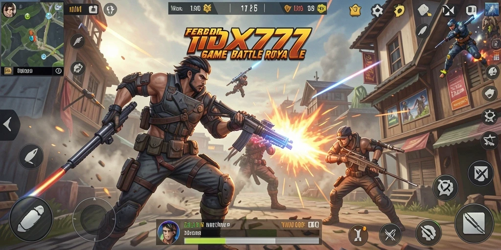 Screenshot gameplay IDX777 menampilkan pertarungan seru di medan perang.