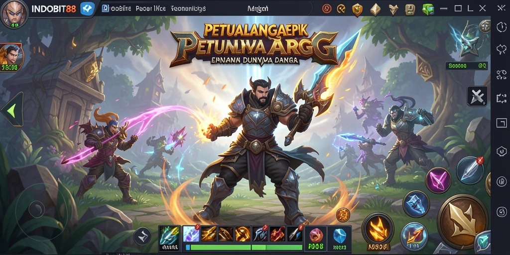 Screenshot menunjukkan aksi seru gameplay ARPG INDOBIT88.