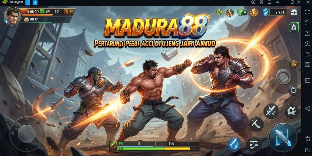 Screenshot gameplay MADURA88 menampilkan pertarungan tangkas dan grafis menawan.