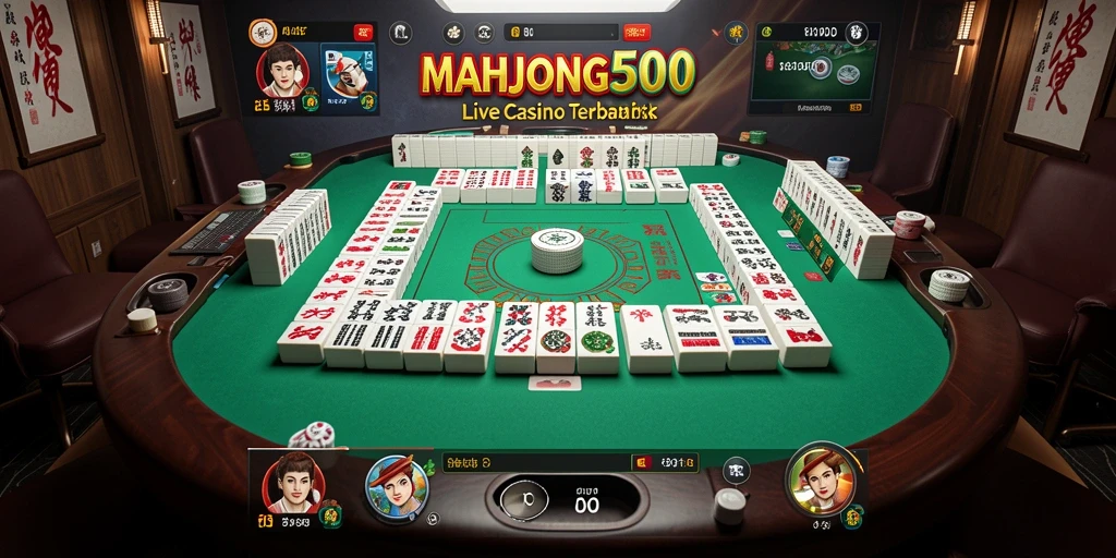 Screenshot gameplay seru MAHJONG500 dalam permainan Live Casino.