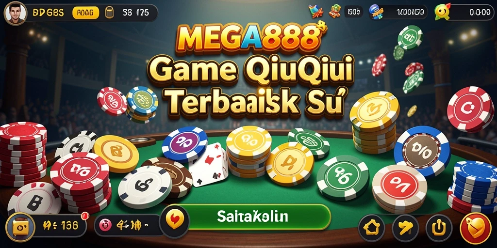 Screenshot gameplay MEGA888 menampilkan aksi seru dalam bermain QiuQiu.