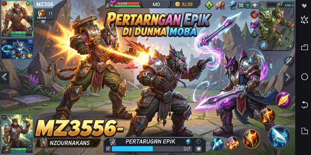 Tampilan seru gameplay MOBA di MZ356.