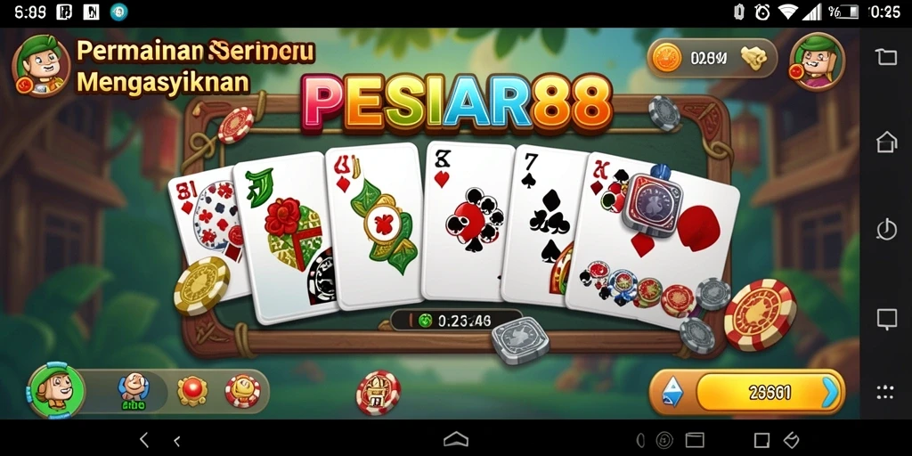 Screenshot gameplay PESIAR88 menampilkan pemain yang asyik bermain Domino.
