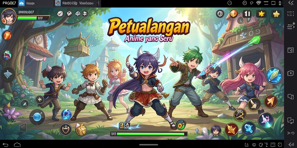 Tampilan gameplay seru dan karakter anime yang menarik.