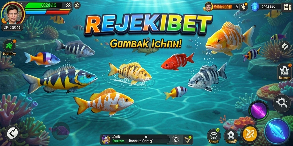 Gameplay menembak ikan yang seru dan penuh warna di REJEKIBET.
