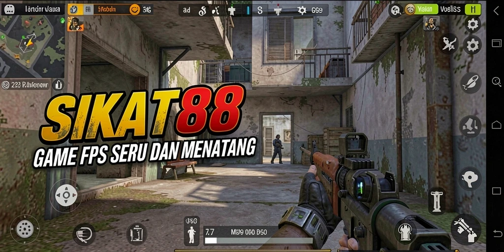 Tampilan dinamis gameplay SIKAT88 dengan aksi tembak-menembak yang mendebarkan.