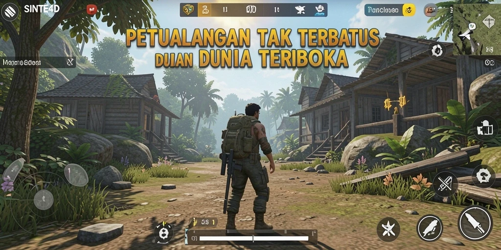 Tampilan menakjubkan dari gameplay SINTE4D dalam dunia terbuka.