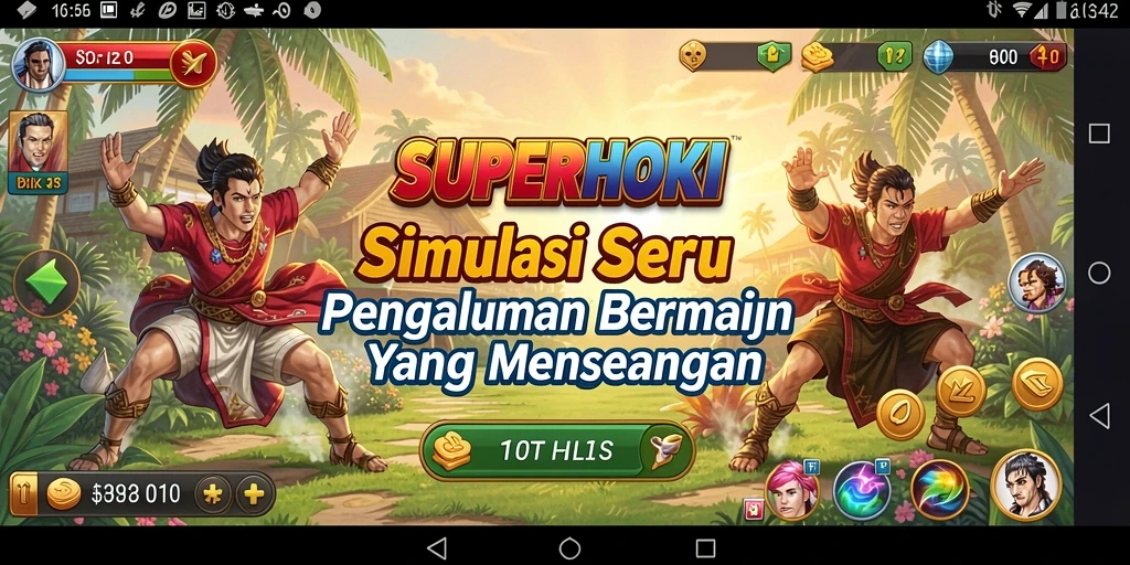 Tampilan gameplay menarik dari SUPERHOKI yang mengasyikkan.