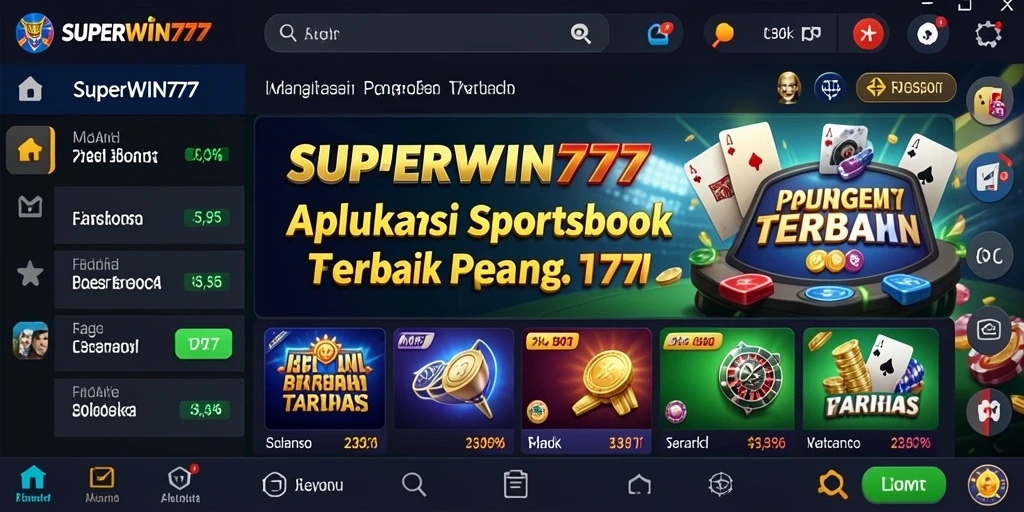 Tampilan gameplay menarik dari aplikasi Sportsbook SUPERWIN777.