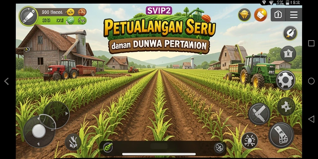 Tampilan screenshot SVIP2 yang menampilkan petualangan bertani.